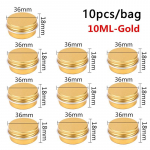 10tk 5ML/10ML/15ml t&uuml;hi alumiiniumist plekkpurk kreempalsami k&uuml;&uuml;nek&uuml;&uuml;nla pakkimiseks kosmeetika &uuml;mmargune s&auml;ilituskonteiner mini metallkarp 10ml10pcs