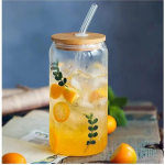 Bambusest kaanega joogiklaasid, klaask&otilde;rre ja puhastusharjade komplekt, 500 ml purgikujulised tassid &otilde;lle, j&auml;&auml;kohvi, kokteili, viski jaoks, ideaalne kingitus 1 PCS