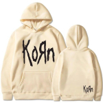 Korn Rock Band Letter Hoodie Unisex Naiste Hip Hop Harajuku Pusad Vaba aeg High Street Pusa S&uuml;gis Talv Unisex Pusad Unisex S beige