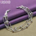 925 Sterling h&otilde;bedane maokett Romantiline helmestest k&auml;ev&otilde;ru Kingitus Moeehted 20cm