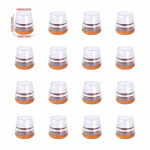 16 TK Laua jalapadi kummist tooli jalakatted &uuml;mmargused kandilised p&otilde;randakaitsematt m&ouml;&ouml;blipadjad m&auml;hitud vildip&otilde;hjaga liugurid