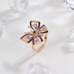 925 Sterling h&otilde;be kalliskivist s&otilde;rmus liblika disainiga naturaalsest tansaniidist peened ehted naisele naisele kena s&uuml;nnip&auml;evakingitus us ring size 7# sinine