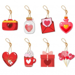 8 tk. S&otilde;brap&auml;evakaunistused S&uuml;damemustriline Gnome Disain Loo &otilde;hkkond rippuvate k&ouml;itega kaunistustega ripatsidega A 8pcs