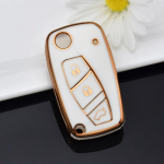 For Fiat Panda Stilo Punto Doblo Grande Bravo 500 Ducato Minibuss TPU auto kaugjuhtimispuldi v&otilde;tme&uuml;mbrise kaane kokkuklapitavad v&otilde;tmekesta tarvikud valge