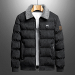 Talvine pl&uuml;&uuml;s ja paksu rev&auml;&auml;riga velvetist jope meeste noortele soe jope Urban jope M must