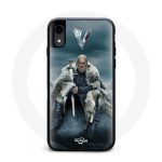 Iphone XR Vikingsi seeria 6. hooaja &uuml;mbris Ragnar Lothbroki logo V M&otilde;&otilde;k hall udu taust
