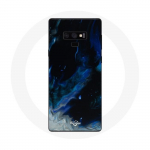 &Uuml;mbris Samsung Galaxy Note 9 jaoks Sinise halli ja musta v&auml;rvi mitmev&auml;rvilised suitsupilved mustal taustal