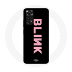 Coque pour Xiaomi Redmi Note 11 4G Blink Fandom Blackpink Logo Rose Fond Noir