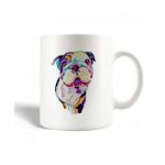 Mug en C&eacute;ramique Chien Pitbull Couleur Peinture Multicolore Art Artisanat
