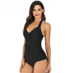 TUINANLE Naiste ujumisriided ujumisriided, bikiinid Push Up Set Sexy Soild ujumisriided Tankiinide komplekt S must