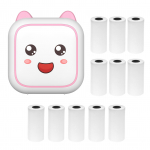 Minitermoprinter Multifunktsionaalne kaasaskantav kleebiste tegija Instant Photo Inkless Printing Support BT P-6 roosa