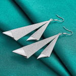 URMYLADY 925 Sterling Silver Tutt Matte Sileda Geomeetriaga K&otilde;rvar&otilde;ngad K&otilde;rvatropid Naistele Mood Pulma Kihlus v&otilde;lu Ehted ME044