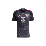 Adidas FC Bayern 23/24 v&otilde;&otilde;rsiljas kolme triibuga kirjatr&uuml;kiga l&uuml;hikeste varrukatega meeste topp must HR3719 XS