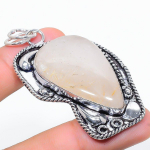 Natural Golden Rutile Gemstone 925 Sterling Silver Gift Pendant 2.56 z0v24
