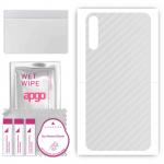 apgo Protective Skin Sticker for the back compatible with Tecno Camon 15 Air, Wrap Film, Foil, Vinyl - Pattern Transparent Carbon