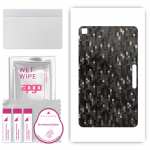 apgo Protective Skin Sticker for the back compatible with LG G Pad IV 8.0 FHD, Wrap Film, Foil, Vinyl - Pattern Carbon Black Pixel