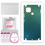apgo Protective Skin Sticker for the back+sides compatible with Realme C25Y, Full Wrap Film, Foil, Vinyl - Pattern Carbon Chameleon CAKA1