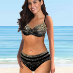 Naiste Ujumisriided Bikiinid 2-osaline Ujumiskost&uuml;&uuml;m Seljaosata Halter Rannariided S&otilde;jav&auml;eroheline Kamuflaažtr&uuml;kk Ujumiskost&uuml;&uuml;mid 3XL