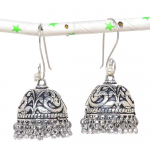 Natural Indian Look Jhumki Gemstone Silver Tribal Bali Earring 2.17 p1p81
