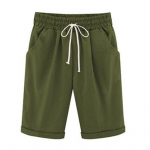 Viie pikkusega p&uuml;ksid Elegantsed naiste vabaaja p&uuml;ksid, elastsed v&ouml;&ouml;kohaga p&uuml;ksid, suured naiste sidemega lahtised l&uuml;hikesed p&uuml;ksid 7XL