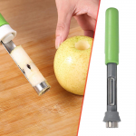 2 in 1 Apple Core Remover, Corer Tool, Stainless Steel Kitchen Fruit for Apple, Grey Green