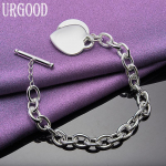 925 h&otilde;bedane s&uuml;damekujuline ripats OT pandlaga k&auml;ev&otilde;ru pulmamood ehted 20cm