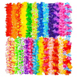24 tk Hawaiian Leis Faux siidist lilledega kaelakee Tropical Party Favor Beach Dance Leis S&uuml;nnip&auml;eva basseinipidu