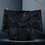 1 tk Sexy Lace Plus Suurus 3XL 4XL Alusp&uuml;ksid Naistele K&otilde;rge v&ouml;&ouml;kohaga puusa t&otilde;stvad p&uuml;ksid &Otilde;mblusteta pitslillega Mugav aluspesu L must