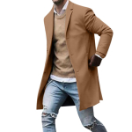Meeste s&uuml;gistalvise n&ouml;&ouml;biga &otilde;huke pikkade varrukatega &uuml;likond jakk Trench mantel top pluus XL khaki