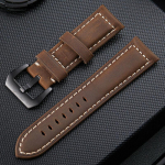 Kellarihm Kellarihm K&auml;sitsi valmistatud Crazy Horse ehtsast nahast kellarihm 20mm 22mm 24mm 26mm kellarihm Tissot Seiko tarvikute k&auml;epaelale 24mm