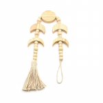 Nordic Style Solar Eclipse Small Pendant Hand-woven Tapestry Tassel Retro Home Decoration Wall Hanging beež