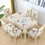 Light Luxury Wave pitsist tooli kate Paksendatud s&ouml;&ouml;gilaua riidest padi Euroopa stiilis suure lillega lauariidest tooli kate Chair cover 1pcs