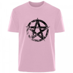 Retro Loov Pentagrammi Prindiga Suvine K&otilde;rgekvaliteediline Meeste 100% Puuvillane Hingav T-s&auml;rk Street Vabaaja Mood Meeste Streetwear S must