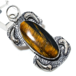 Tiger Eye Gemstone Handmade 925 Sterling Silver Gift Jewelry Pendant 2.56 c0t08