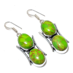 Copper Green Turquoise Gemstone 925 Sterling Silver Jewelry Earring 2.21 e6f98