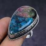 Watermelon Tourmaline Gemstone 925 Sterling Silver gift Jewelry Ring Size 9 m4u23