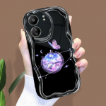 Armas koomiksimustriga kreemja tekstuuriga korpus, lainelise servaga pehme silikoonkaanega telefoni&uuml;mbris Xiaomi Redmi jaoks Redmi Note 11 must