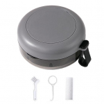 Hambaproteeside vanni&uuml;mbris Valehammaste konteiner peegli lekkekindla kompaktse suurusega kaasaskantava proteesihoidja hoidiku puhastuskastiga hall