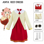 Anime Spy X Family Yor Cosplay Kost&uuml;&uuml;m Anya Forger Punane Kleit Keep &Uuml;likond Parukas Riietus Halloweeni Peoriided Lastele Naistele M