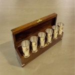 Messingist Tequila Shot Glass ankurdusmonogrammiga, s&uuml;nnip&auml;evakingitus, pensionile j&auml;&auml;mise kingitus, maja soojendamise peo j&otilde;ulukingid 6-ga karbis