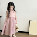 T&uuml;drukute kleit Laste kleit suvine &uuml;mara kaelusega varrukateta &uuml;hev&auml;rviline lapiline kleit Baby Sweet printsessi kleit 7 must