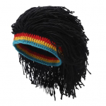 Uus saabunud Rasta parukas m&uuml;ts Unisex Hip Hop punutud Cosplay peom&uuml;ts Jamaica k&auml;sitsi valmistatud m&uuml;ts Reggae rastapatsid Africa Roots parukas must
