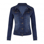 Naiste teksajakk Retro &uuml;he n&ouml;&ouml;biga Slim Fit alla keeratava kraega Pikkade varrukatega &Uuml;hev&auml;rviline Klapptaskutega Naiste mantel Igap&auml;evane Shopping Jakk XL tumesinine v&auml;rv