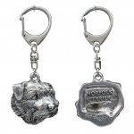 Norfolk Terrier - Silver-plated key ring with dog, handbag decoration, backpack pendant by Art-Dog brand
