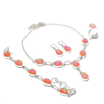 Natural Pink Triplet Opal Gemstone 925 Sterling Silver Jewelry Set d3p90