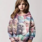 Multikas Hoodies Mermaid Butterfly kassipoeg Print T&uuml;drukud Pullover Pikad varrukad S&uuml;gistalvine Mood kapuutsiga kampsun 100CM