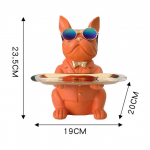 Prantsuse buldogi skulptuur Koerakuju Dekoratiivne kujukeste hoiualus M&uuml;ntide hoiup&otilde;rsast sissep&auml;&auml;su v&otilde;tmehoidja, klaasidega suupistehoidja must