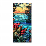 PVC vitraažakna kile v&auml;rviline kaare lilleline meremustriline aknakleebised vannitoa magamistoale 45 x 100cm