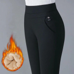 Naiste triibulised sirged p&uuml;ksid kontorimood, elastsed k&otilde;rge v&ouml;&ouml;kohaga tasku Naiste vabaaja p&uuml;ksid 2XL arbuusipunane v&auml;rv