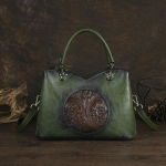 Johnature Vintage K&auml;sit&ouml;&ouml; Reljeefne Naiste Nahast K&auml;ekott Mitmek&uuml;lgne Elegantne Suure Mahutavusega &Otilde;la- ja Crossbody Kotid pruun